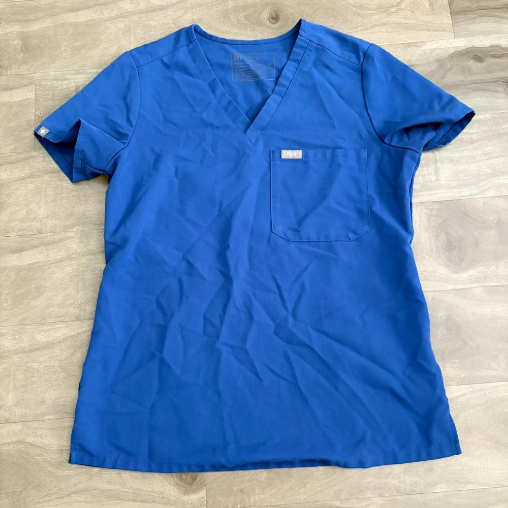 FIGS Technical Collection Size XS Blue Scrub Top. Pre-loved Condition.